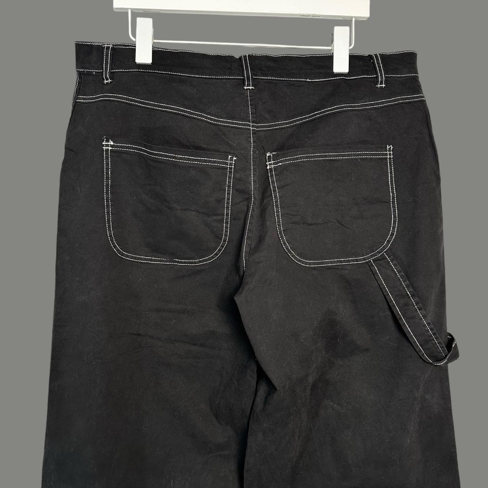 Wild Fable Wide Leg Baggy Utility Carpenter Ankle Capri Pants 14W Black & White - Picture 5 of 8